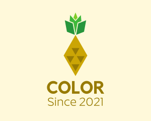 Tropical - Geometric Pineapple Fruit logo design