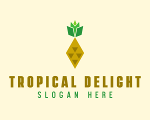 Geometric Pineapple Fruit logo design