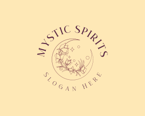 Moon Sparkle Floral logo design