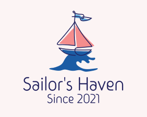 Regatta - Nautical Sailboat Wave logo design