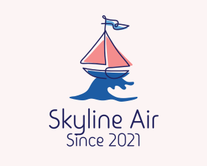 Cruise - Nautical Sailboat Wave logo design