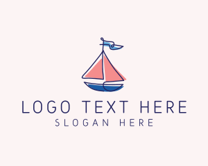 Yacht Club - Nautical Sailboat Wave logo design