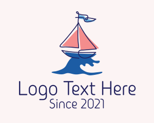 Nautical - Nautical Sailboat Wave logo design