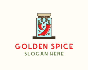 Chili Pepper Spice Jar logo design