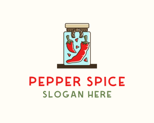 Pepper - Chili Pepper Spice Jar logo design