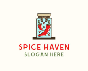 Spice - Chili Pepper Spice Jar logo design