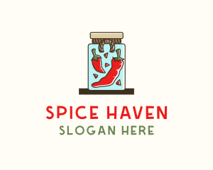 Chili Pepper Spice Jar logo design