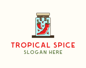 Chili Pepper Spice Jar logo design