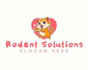 Love Pizza Rodent logo design