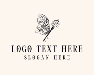 Keysmith - Vintage Butterfly Key logo design