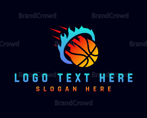 Blazing Basketball Sports Logo