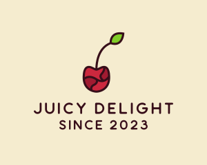 Juicy - Fresh Cherry Fruit logo design