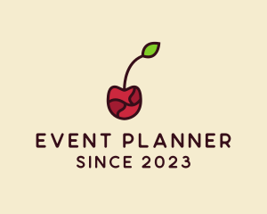 Organic - Fresh Cherry Fruit logo design