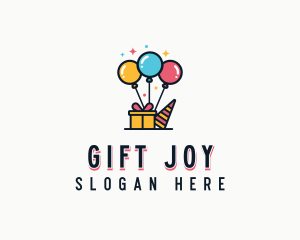 Balloon Birthday Gift logo design