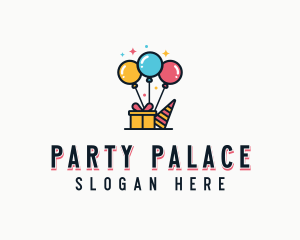 Balloon Birthday Gift logo design