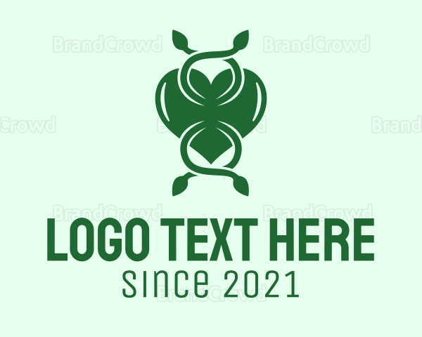 Green Plant Love Heart Logo