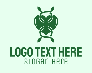 Green Plant Love Heart Logo