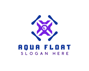Floating - Camera Drone Technology logo design
