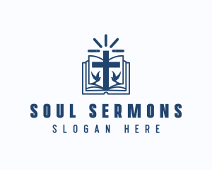 Preaching - Spiritual Bible Book logo design