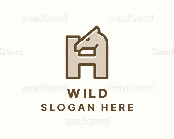 Brown Horse Letter H Logo