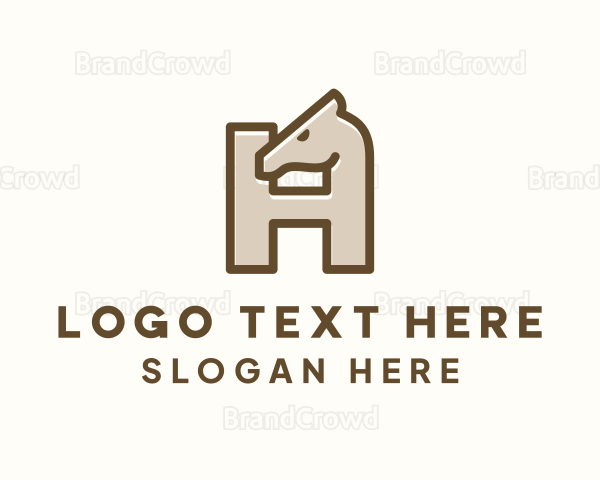 Brown Horse Letter H Logo