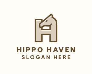 Brown Horse Letter H logo design