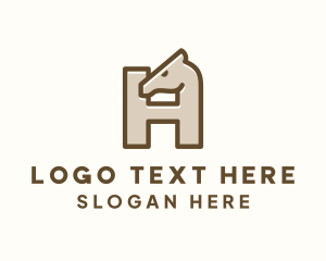Stable - Brown Horse Letter H logo design