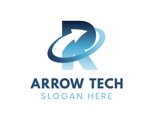 Arrow - Modern Arrow Orbit Letter R logo design