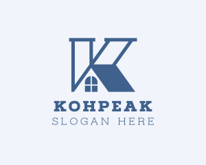 House Roof Letter K  logo design