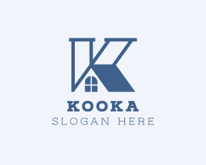 House Roof Letter K  logo design