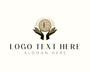 Ngo - Globe Hand Community logo design
