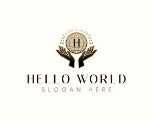 Globe Hand Community logo design