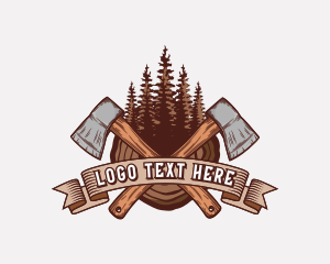 Badge - Vintage Forest Wood Axe logo design