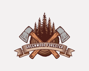 Vintage Forest Wood Axe  logo design