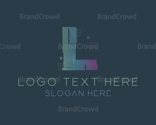 Modern Glitch Letter L Logo