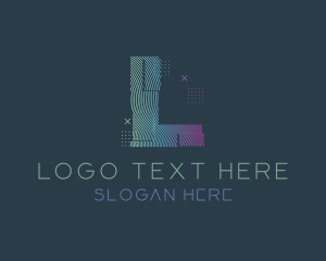 Pubg - Modern Glitch Letter L logo design