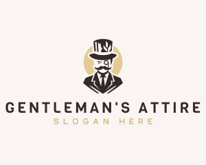 Leaf Gentleman Hat Suit logo design