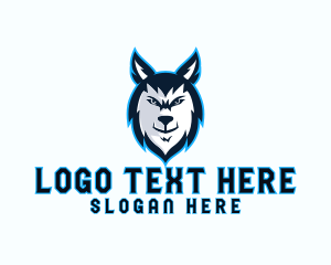 Husky - Wild Wolf Stream logo design