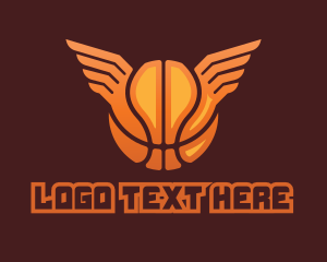 Levitation - Orange Basketball Wings logo design