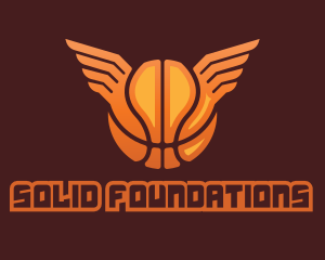 Orange Basketball Wings Logo