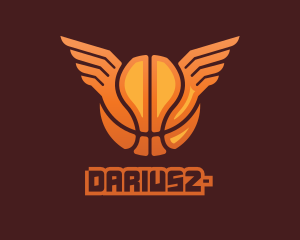 Fly - Orange Basketball Wings logo design