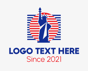 Nation - Statue Of Liberty Flag logo design