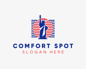 Statue Of Liberty Flag  logo design