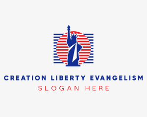 Statue Of Liberty Flag  logo design