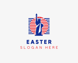 Statue Of Liberty Flag  logo design