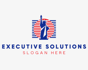 President - Statue Of Liberty Flag logo design