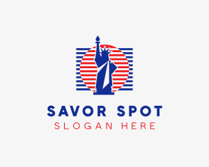 Statue Of Liberty Flag  logo design