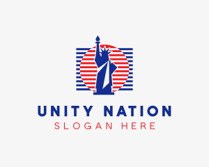 Statue Of Liberty Flag  logo design