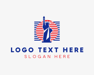 Statue - Statue Of Liberty Flag logo design