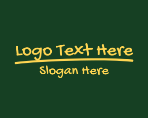 Text - Chalkboard  Handwriting Text logo design